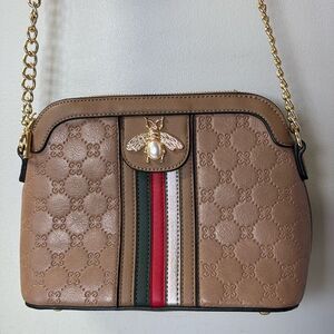 Brown With Stripe Crossbody